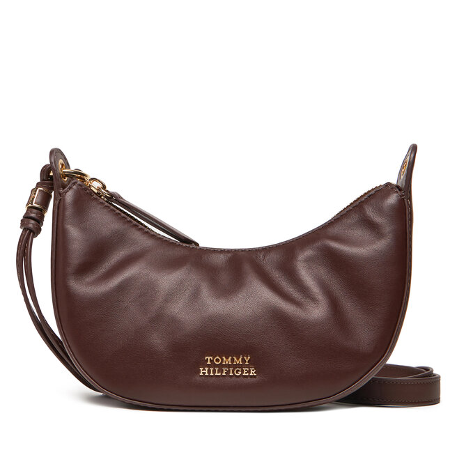 Torebka Tommy Hilfiger Moon Leather Mini Crossover - Brązowy