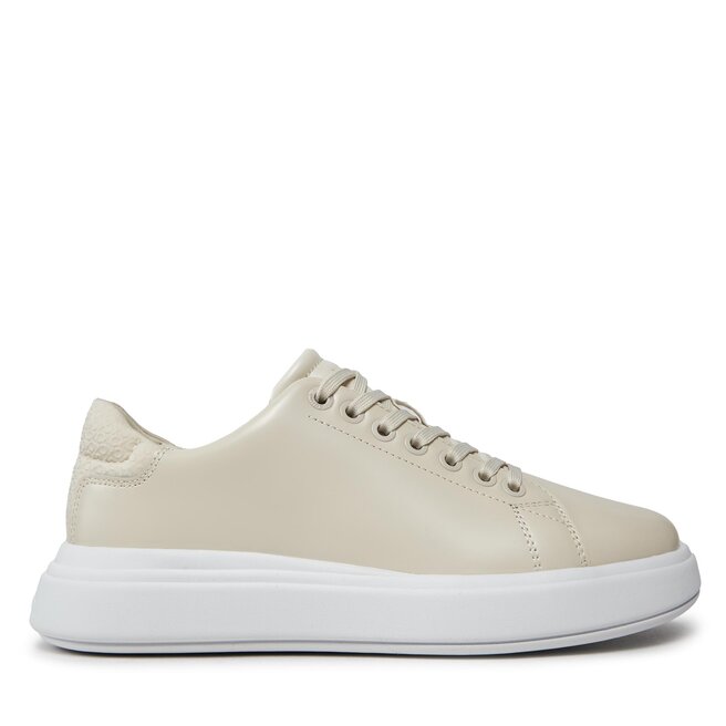Sneakersy Calvin Klein Raised Cup Lace Up Nano Mono Bt - Beżowy
