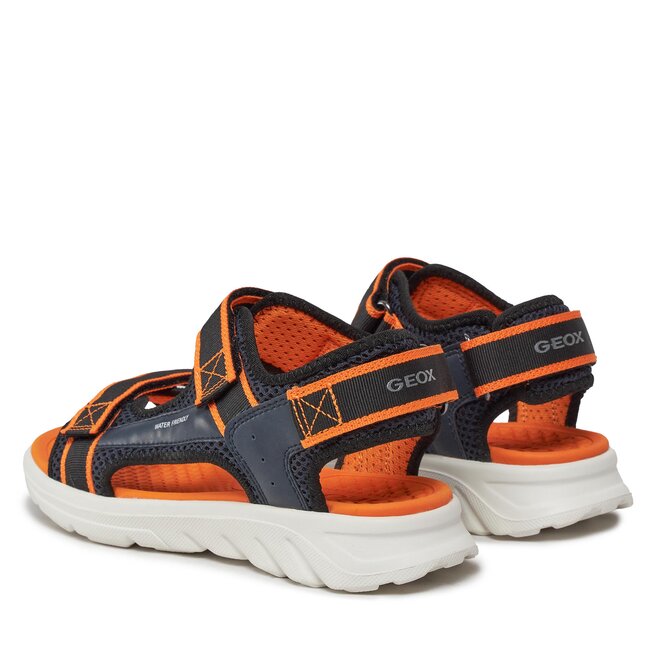 Sandales Geox Garçon Airadyum Bo - Semelle Caoutchouc - Cuir - Lacets - Confort Et Protection