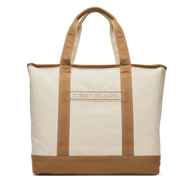 Torebka Tommy Hilfiger Th Summer Canvas Tote - Beżowy