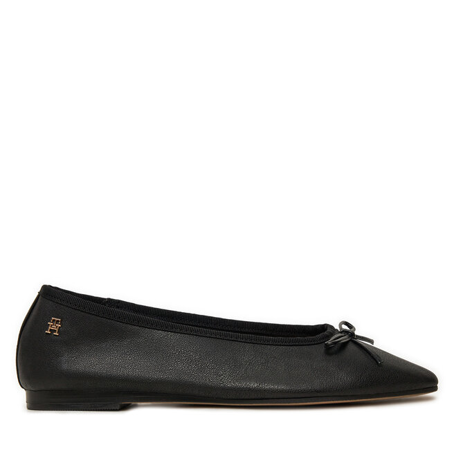 Baleriny Tommy Hilfiger Soft Leather - Czarny