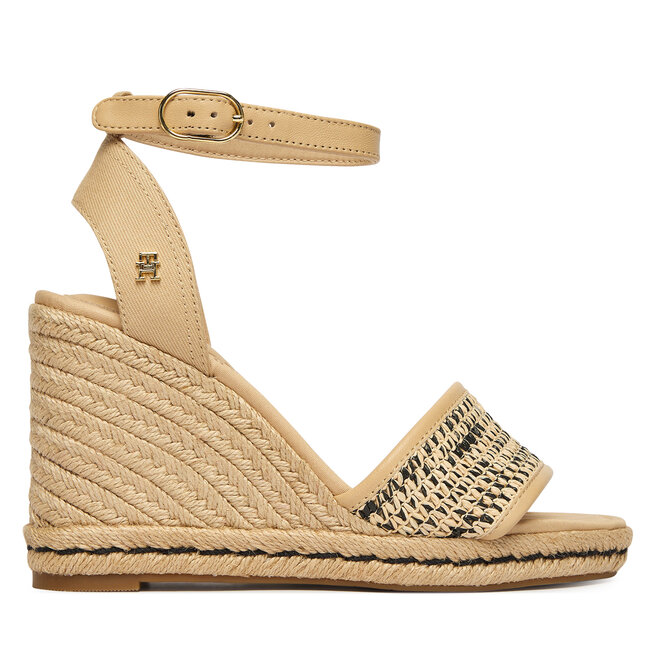 Espadryle Tommy Hilfiger High Wedge Espad FW0FW09471 Beżowy jasny - kobiece