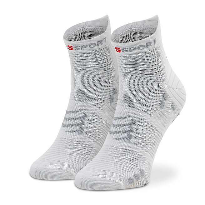 Κάλτσες Ψηλές Unisex Compressport Pro Racing Socks V4.0 Run Low XU00047B_010 White/Alloy
