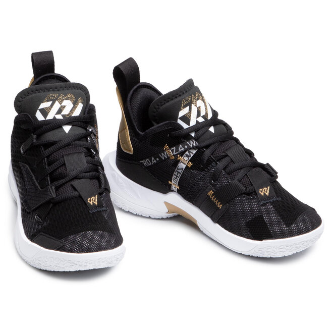 Nike Boty Nike Jordan Why Not Zero.4 (GS) CQ9430 001 Black/White/Metallic Gold