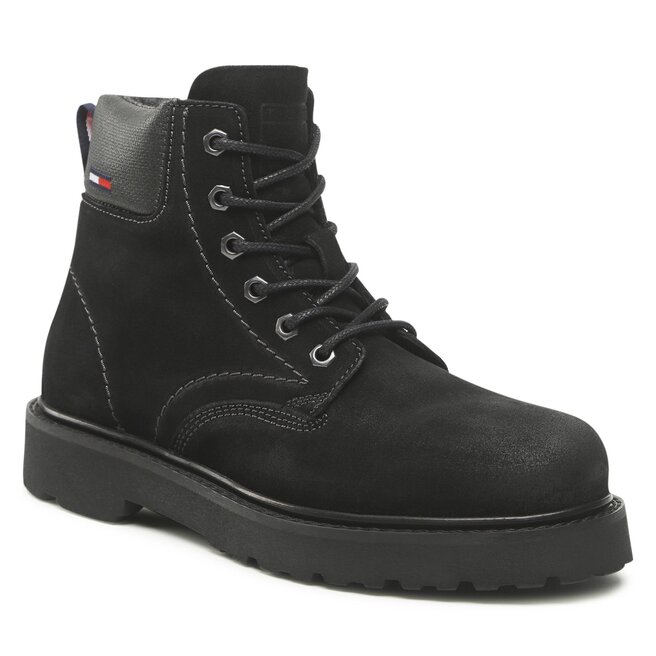 Trappers Tommy Jeans Bran Short lace Up EM0EM01059 Black BDS altele-Trekkings imagine noua