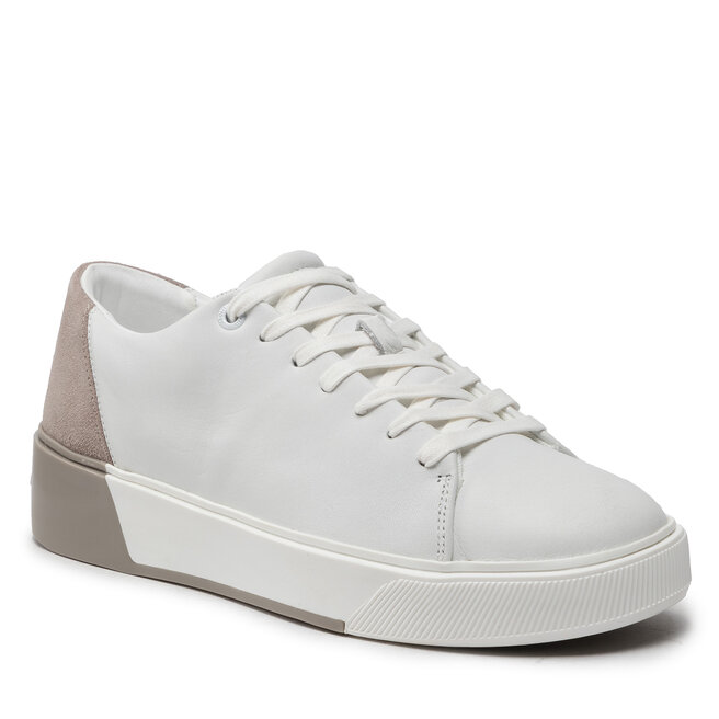 Sneakers Calvin Klein Low Top Lace Up HM0HM00676 White/Shadow Beige 0K5 0K5 imagine noua gjx.ro
