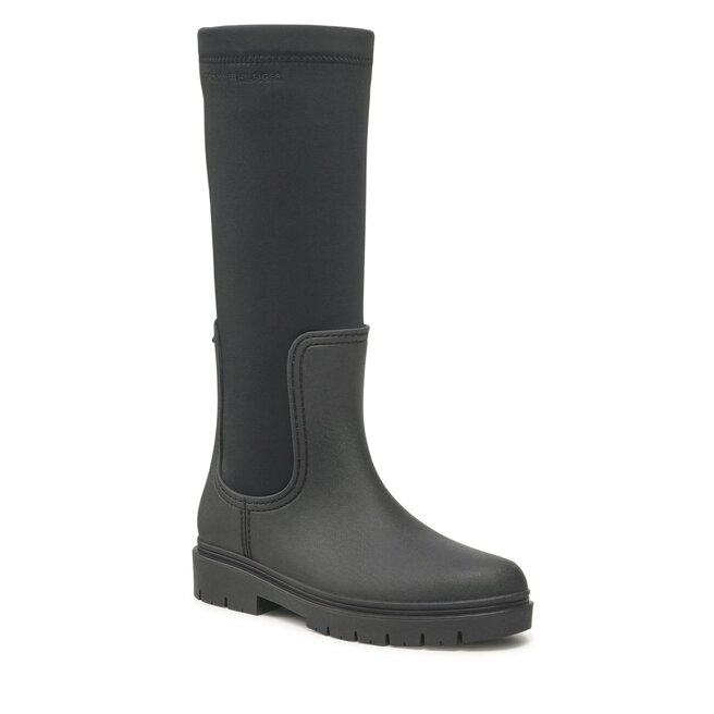 Cizme de cauciuc Tommy Hilfiger Rain Boot Long Shaft FW0FW07064 Black BDS