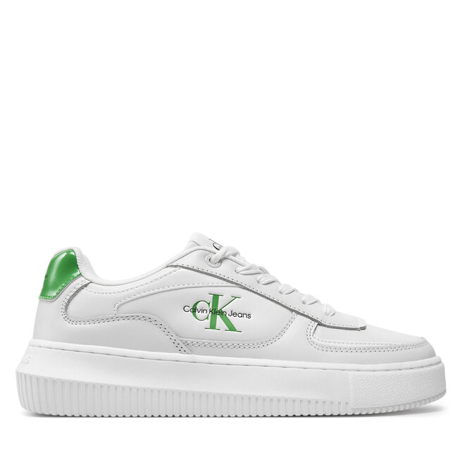 Sneakersy Calvin Klein Jeans Chunky Cupsole Low Lth Ml Meta - Biały