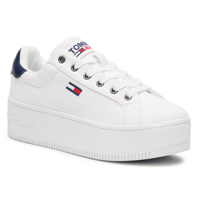 Tommy Jeans Sportcipő Tommy Jeans Iconic Essential Flatform EN0EN01358 White YBR
