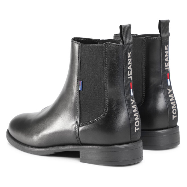 Tommy Jeans Ghete Jodhpur Tommy Jeans Essential Dressed Chelsea Boot EN0EN01103 Black BDS