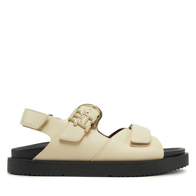 Sandały Tommy Hilfiger Leather Sporty Sandal - Écru