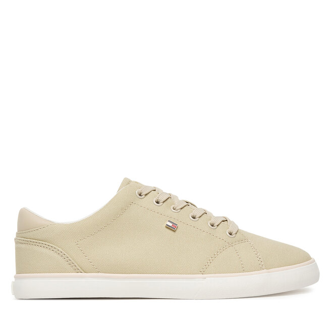 Sneakersy Tommy Hilfiger Th Low Profile Vulc Canvas FW0FW09102 Beżowy - kobiece