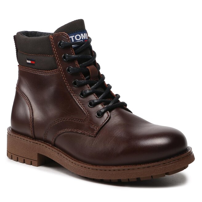 Ορειβατικά παπούτσια Tommy Jeans Classic Short Lace Up Boot EM0EM01057 Truffle Brown GT7