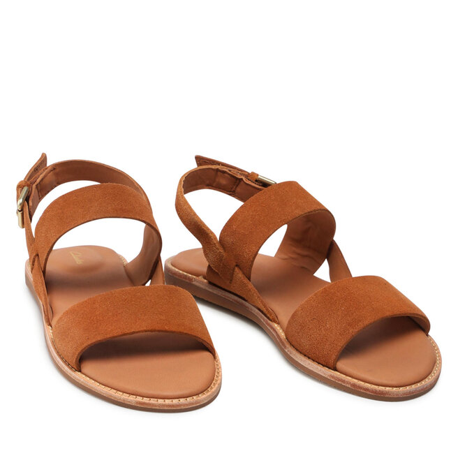 Clarks Sandály Clarks Karsea Strap 261585384 Tan Suede