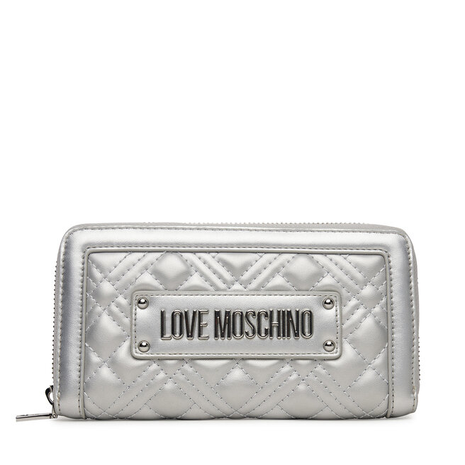 Duży Portfel Damski LOVE MOSCHINO - Srebrny