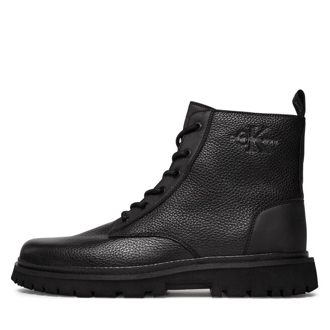 Calvin Klein Jeans Ghete Calvin Klein Jeans Eva Mid Laceup Boot Lth YM0YM00751 Triple Black 0GT