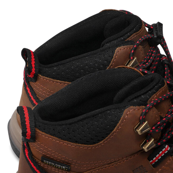 Keen Trekingová obuv Keen Ridge Flex Mid Wp 1025585 Bison/Red Carpet