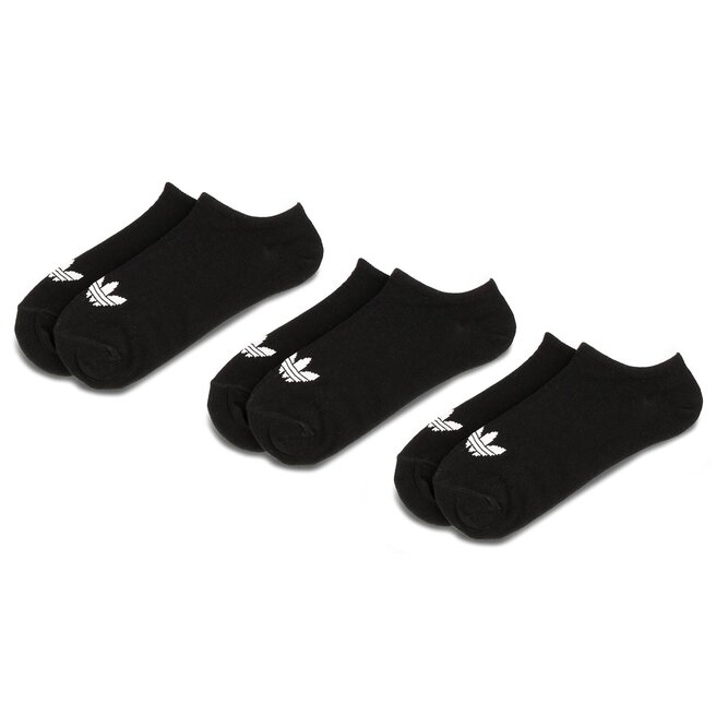 Σετ 3 ζευγάρια κοντές κάλτσες unisex adidas Trefoil Liner S20274 Black/Black/White