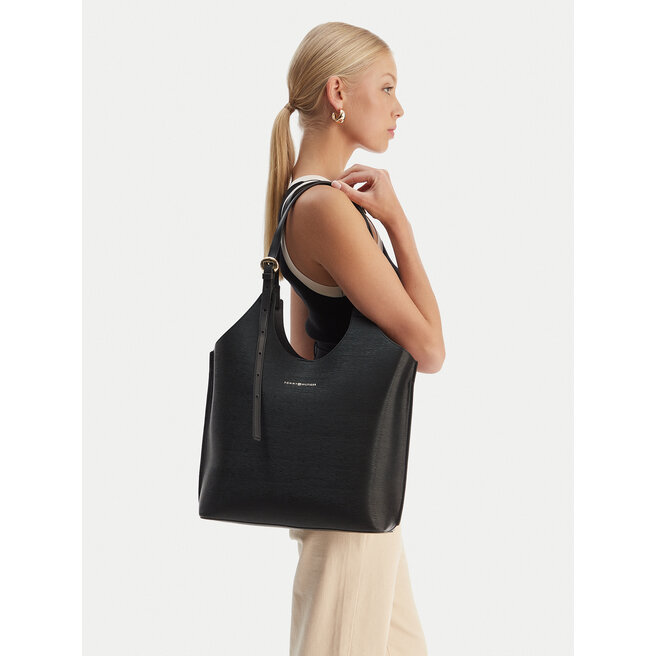Torebka Tommy Hilfiger Th Modern Tote AW0AW18618 Czarny -