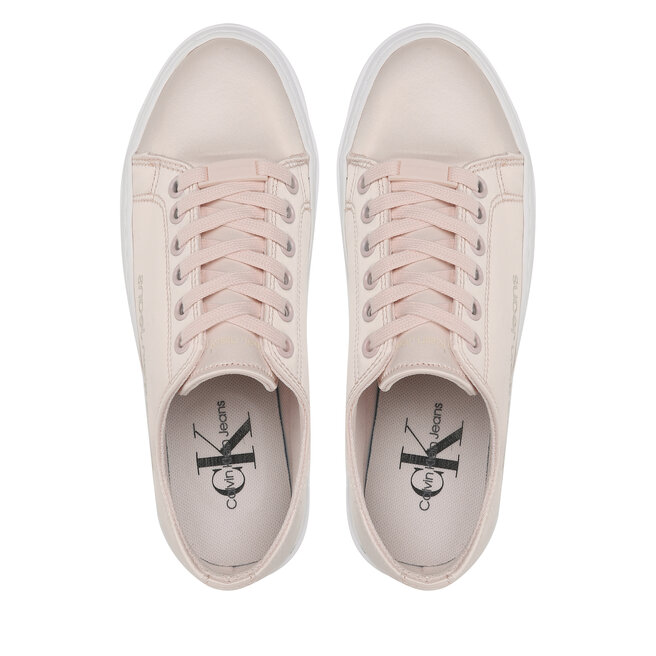 Calvin Klein Jeans Sneakersy Calvin Klein Jeans Flatform + Cupsole Satin YW0YW00917 Peach Blush 0JW
