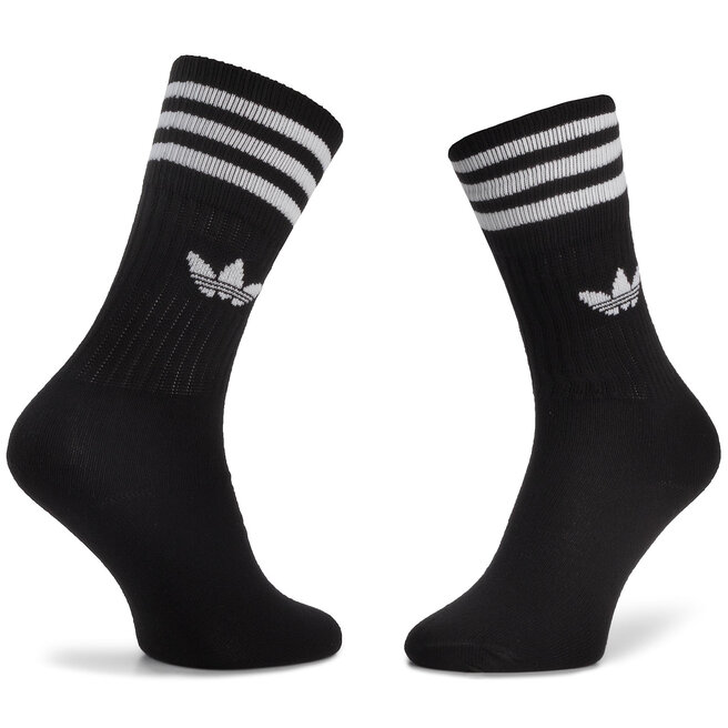 Unisex ilgų kojinių komplektas (3 poros) adidas Solid Crew Sock S21490  Black/White • Www.eavalyne.lt
