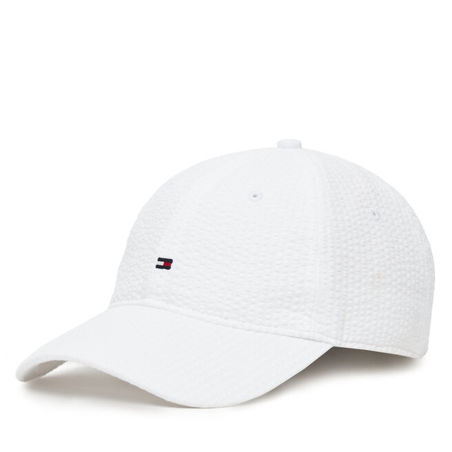 Czapka z daszkiem Tommy Hilfiger Flag Seersucker 6 Panel - Biały