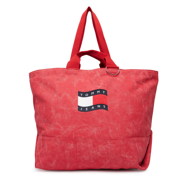 Torebka Tommy Jeans Tjw Wave Flag Med Tote AW0AW18466 Koralowy -