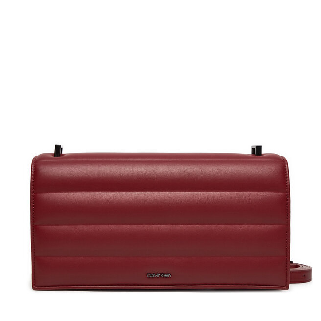 Torebka Calvin Klein Line Quilt Sm Conv Shoulder Bag - Bordowy