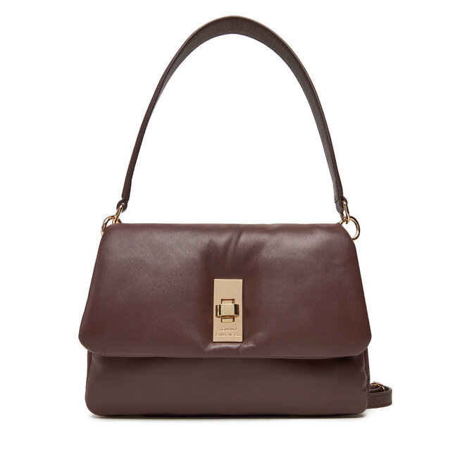 Torebka Tommy Hilfiger Soft Leather Conv Crossover - Brązowy