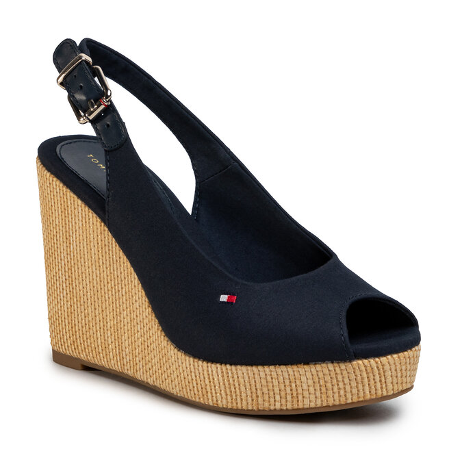 Tommy Hilfiger Espadrilky Tommy Hilfiger Iconic Elena Sling Back Wedge FW0FW04789 Desert Sky DW5