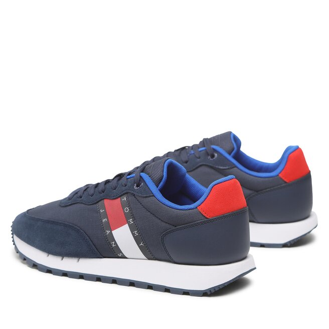 Tommy Jeans Sneakersy Tommy Jeans Leather Runner EM0EM01136 Twilight Navy C87