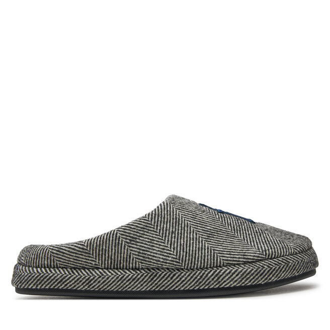 Kapcie Tommy Hilfiger Embroi Herringbone House Shoe - Czarny