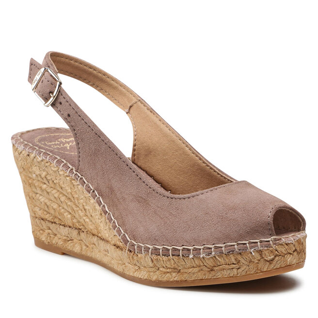 Espadrillas Toni Pons Con Zeppa - In Lino Naturale, Zeppa 7cm
