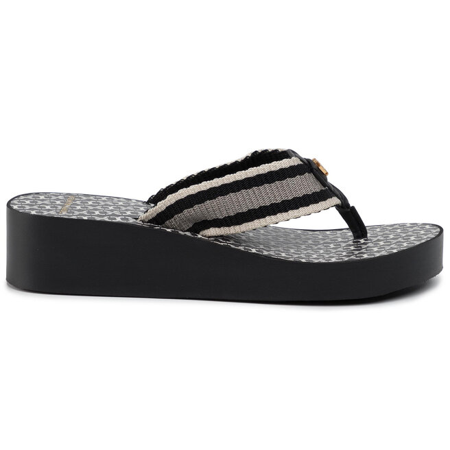 Zehentrenner Tory Burch Gemini Link Wedge Flip Flop 61714 Black