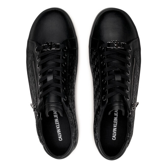 Calvin Klein Jeans Sportcipő Calvin Klein Jeans Vulcanized Laceup Zip Pu-Ny YM0YM00078 Full Black BEH
