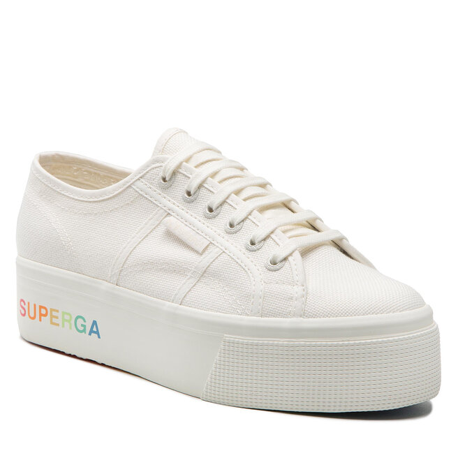 Teniși Superga 2790 Platform S7113KW White Avorio/Rainbow