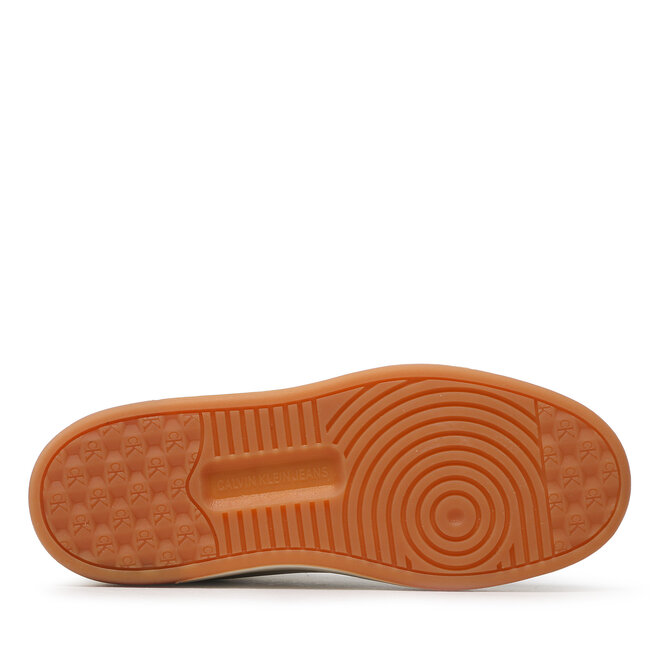Calvin Klein Jeans Сникърси Calvin Klein Jeans Basket Cupsole Mid Leather YW0YW00877 Ivory/Bright White 02X