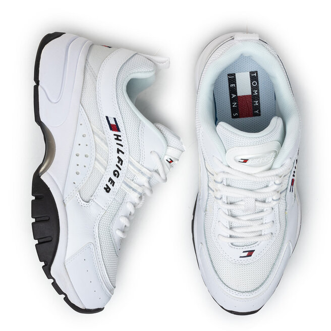 Laisvalaikio batai Tommy Jeans Heritage Tommy Jeans Runner EM0EM00397 White  YBS • Www.eavalyne.lt