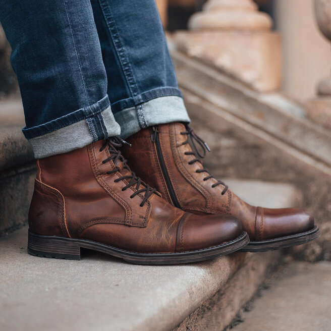 Jack&Jones Kozačky Jack&Jones Jfwrussel 12156000 Cognac