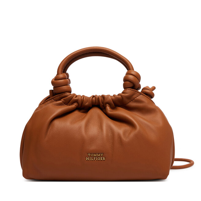 Torebka Tommy Hilfiger Th Soft Leather Med Crossover AW0AW18369 Brązowy -