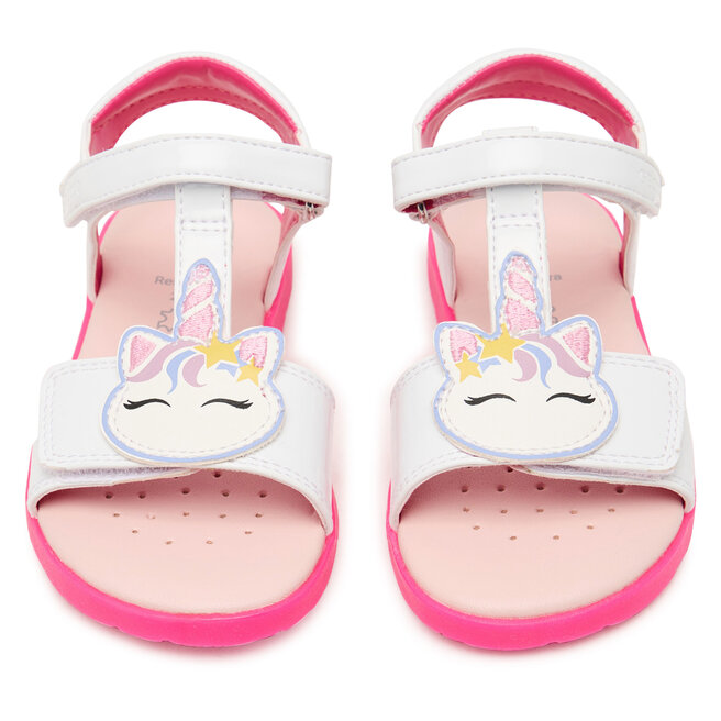Sandały Geox J Sandal Joyfoot Gir J65P1C 000HH C1441 M Biały - dziewczęce