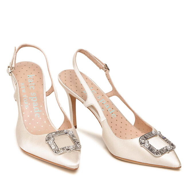 Kate Spade Сандали Kate Spade Buckle Up Sling K7090 Ivory Bridal