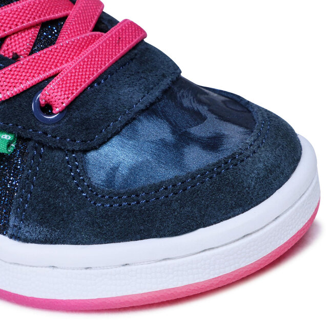 Sneakersy Kickers Bilbon Bb Mid 664562 10 M Mid Navy Blue Glitter