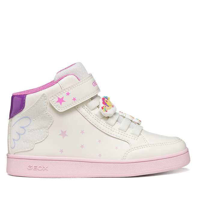 Sneakersy Geox J Eclyper Girl J66LRA 0BCQ6 C0653 M Biały - dziewczęce