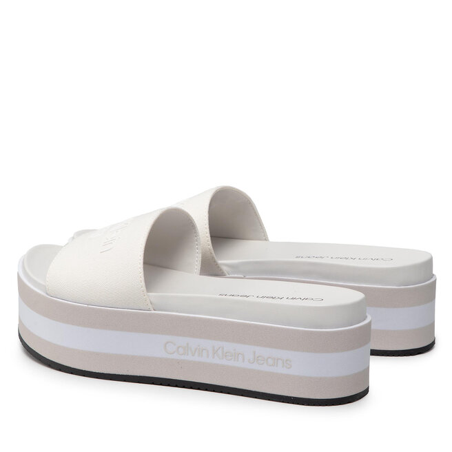 Calvin Klein Jeans Sandaler och Slip-ons Calvin Klein Jeans Flatform Sandal Slide YW0YW00563 Bright White YAF