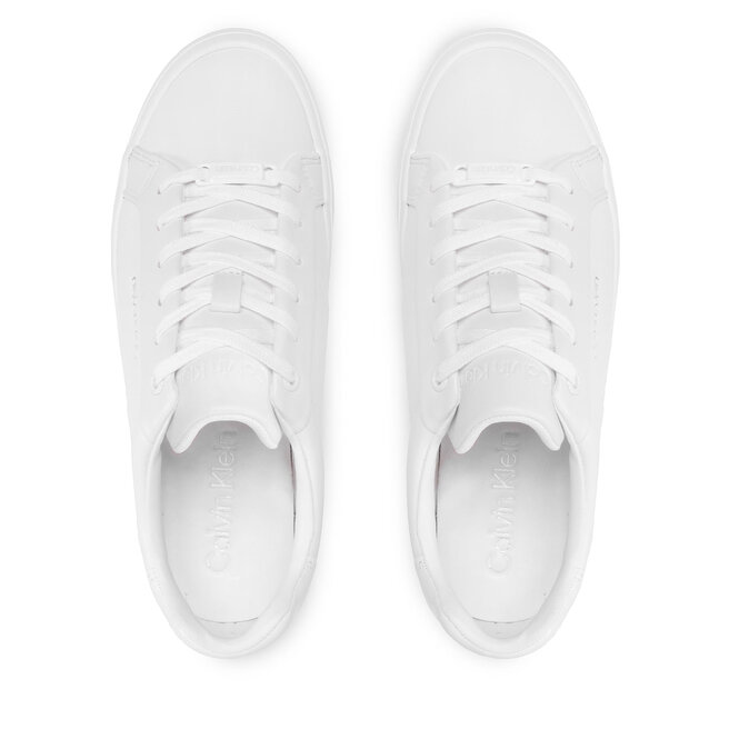 Calvin Klein Sneakersy Calvin Klein Vulc Lace Up Nano Fox-Lth HW0HW01066 Ck White YAF