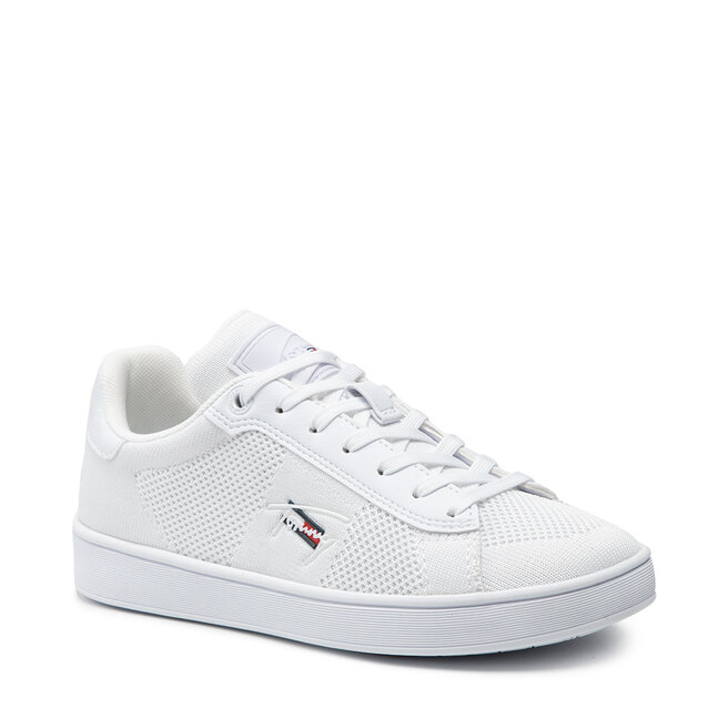 Teniși Tommy Jeans Knitted Cupsole EN0EN01497 White YBR Cupsole imagine noua