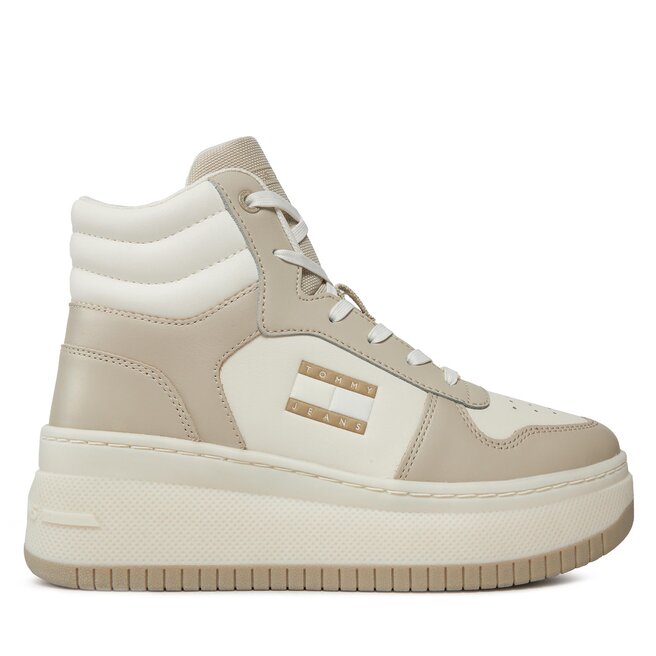 Sneakersy Tommy Jeans Tjw Retro Basket Mc Lace Up - Beżowy