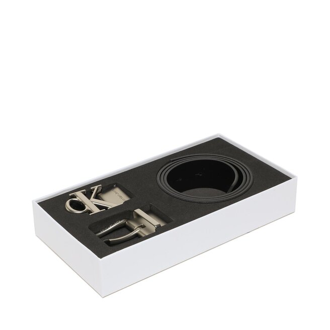 Pasek Męski Calvin Klein Jeans Mono Buckle + 2 Lth Belt 35mm - Czarny