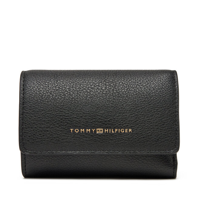 Portfel damski Tommy Hilfiger Logotape Trifold - Czarny